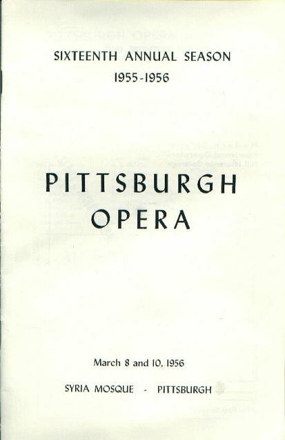 Program, Pittsburgh Opera, 3/8,10/56