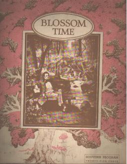 1921 Program Blossom Time Franz Shubert