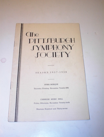 Pittsburgh Symphony Society Season 1937-38
