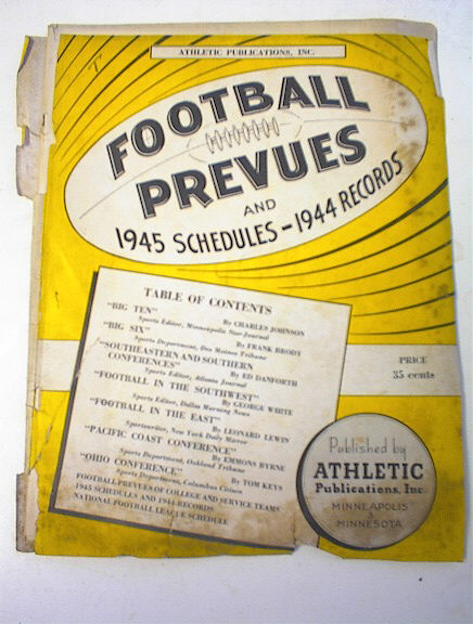 Football Prevues and 1945 Schedules & Records
