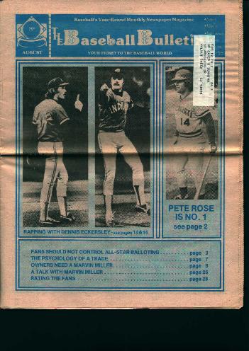 Baseball Bulletin from August 1977!