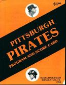 Pittsburgh Pirates Program and Scorcard 83'