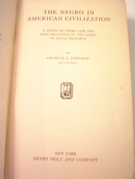 The Negro In American Civilization,1930
