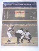 1971 Pittsburgh Pirates Scorebook 3 Rivers