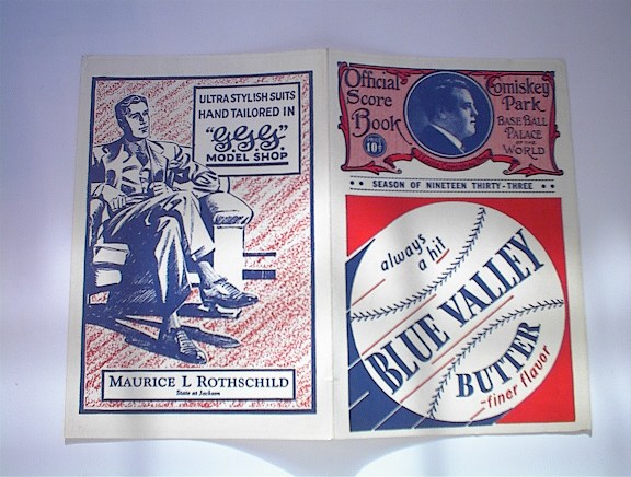 1933 American and National League Score Card
