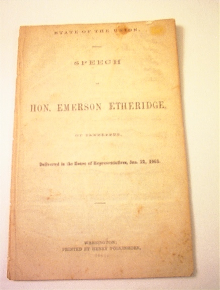 Speech of Hon.Emerson Etheridge,1/23/1861