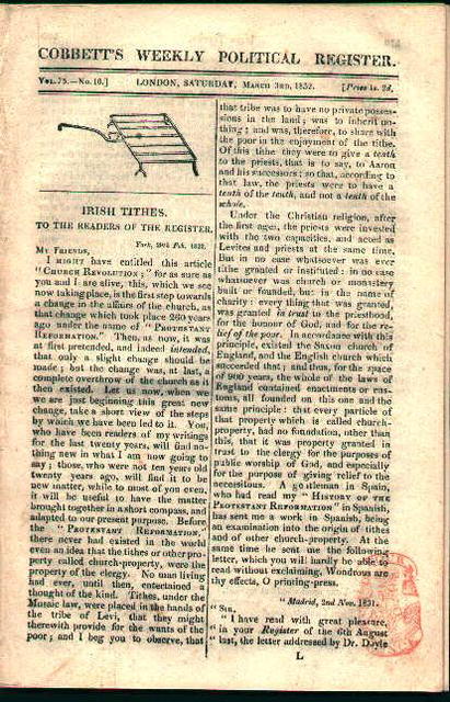 Corbett's Weekly Politcal Register 1832