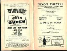 Nixon Theatre-10/2/61- A Taste of Honey!