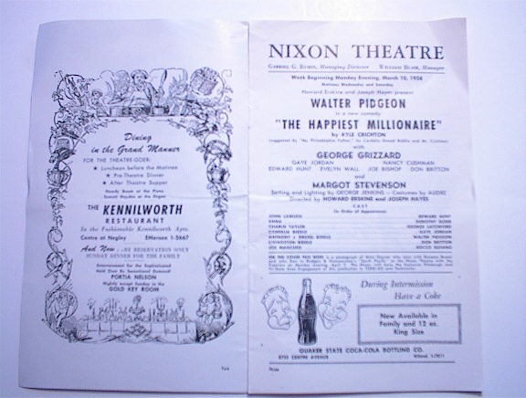 1972 Nixon Theatre Program,Walter Pidgeon