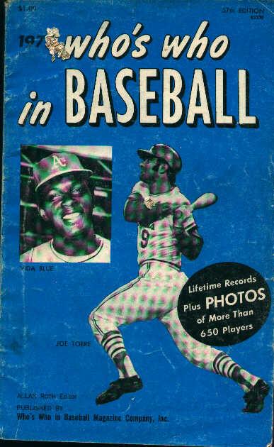 Whos Who in Baseball 1972! Joe Torre Vida Blu