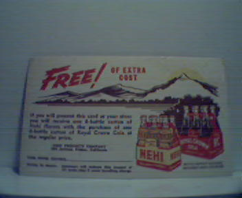 Nehi RC Cola Coupon Post Card in Color!
