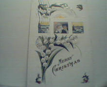 Merry Christmas Card with Santa,Holly Leaves!