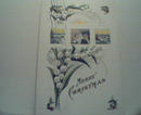 Merry Christmas Card with Santa,Holly Leaves!