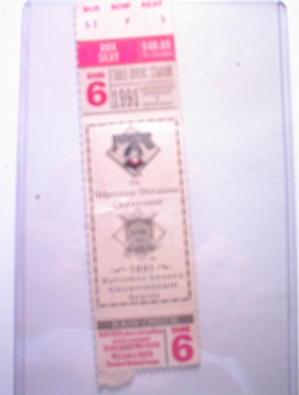 1991 Pirates vs. Western Division ChampTicket