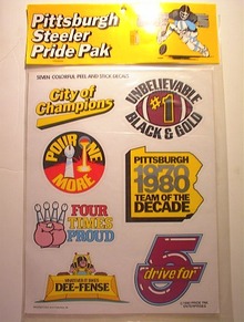 MINT 1980 PITTSBURGH STEELER PRIDE PAK DECALS