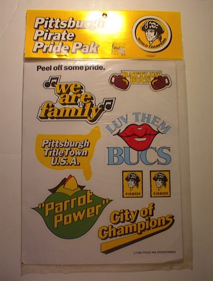 MINT 1980 PITTSBURGH PIRATE PRIDE PAK DECALS