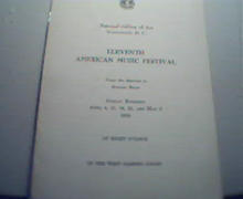 Program from the American Muisc Fest! 1954!