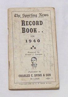 Spink 1940 Sporting News Record Book Baseball