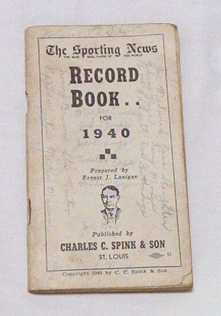 Spink 1940 Sporting News Record Book Baseball