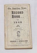 Spink 1940 Sporting News Record Book Baseball