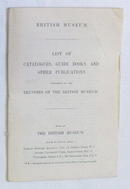 British Museum Catalog, booklet from ca 1920