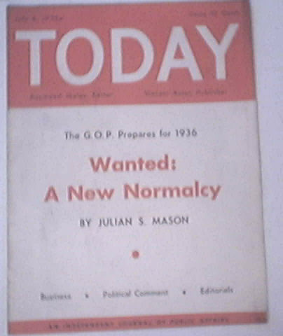 TODAY National Weekly,WANTED:A New NORMALCY