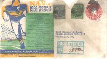 Navy 1939 Football Schedule Envelope