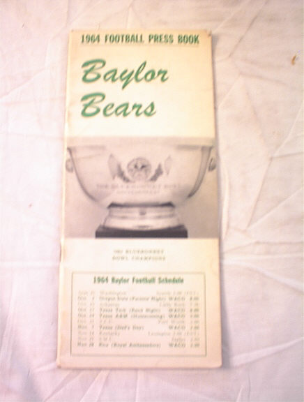1964 BAYLOR BEARS PRESS BOOK