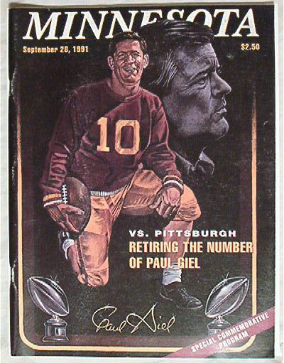 Official Program-Minnesota vs. Pitt 9/28/91