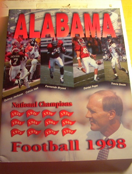 1998 ALABAMA University Football Media Guide