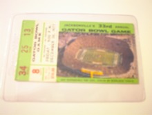 12/30/77 33rd Gator Bowl Game Ticket Stub
