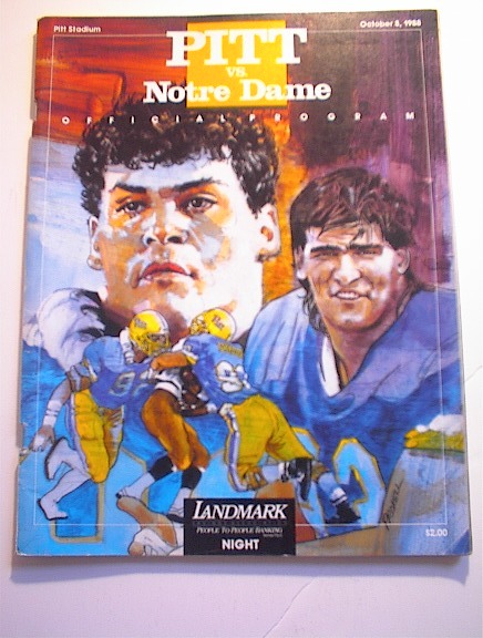 PITT vs NOTRE DAME October 8,1988 Program