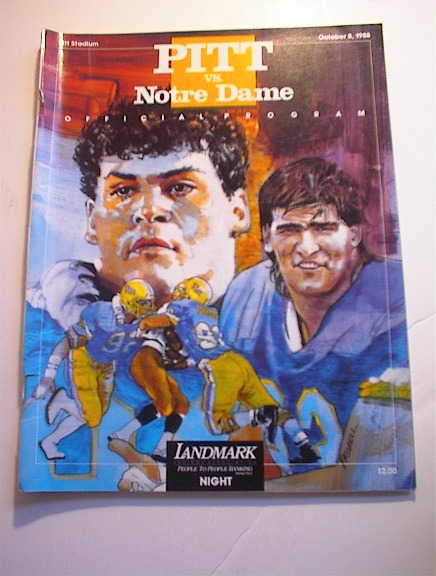 PITT vs NOTRE DAME October 8,1988 Program