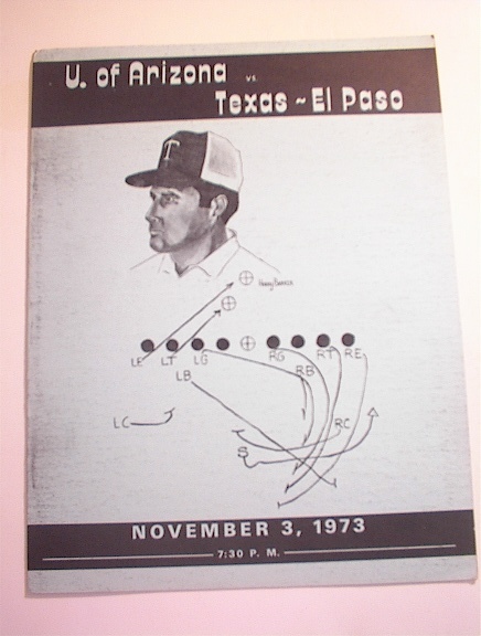 U.of Arizona vs Texas-El Paso,11/3/1973 Pgram