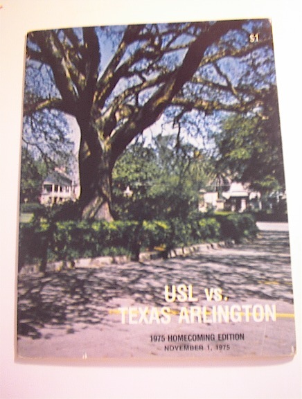 USL vs Texas Arlington 11/1/1975 Program