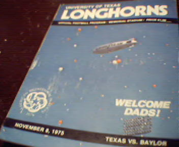 Texas vs Baylor Official Program 11/8/75