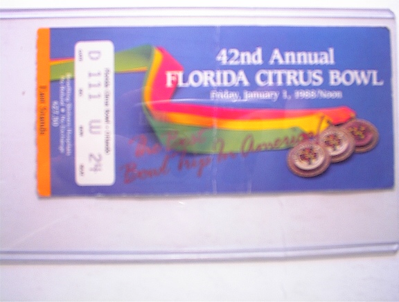 1/1/88 42nd Annual Florida Citrus Bowl Ticket