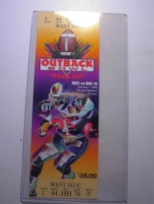 1/1/1996 Outback Bowl Tampa Stadium Ticket