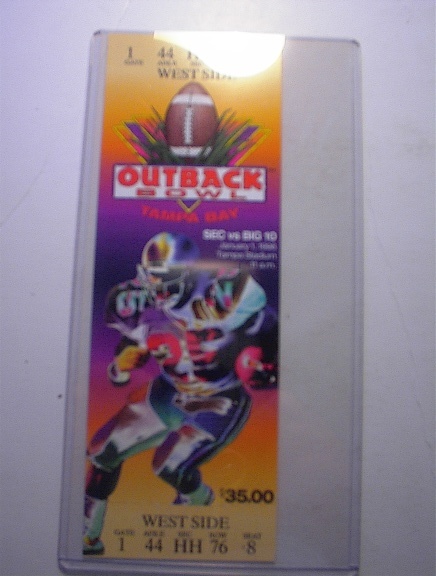 1/1/1996 Outback Bowl Tampa Stadium Ticket
