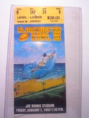 12/28/90 Blockbuster Bowl Ticket Joe Robbie