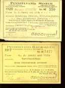 Penn RR employee Passes 1917 7 1920