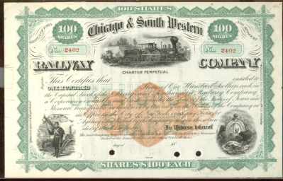 Chicago & South Western Railway Co Stock RARE
