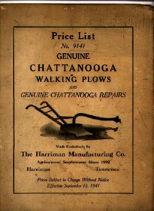 Price List Genuine Chattanooga Walking Plows