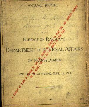 Bureau of Railways Annual Report
