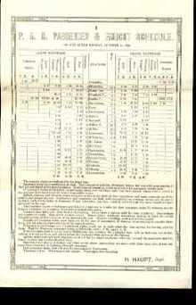 PennRR Passenger & Freight Schedule 1850