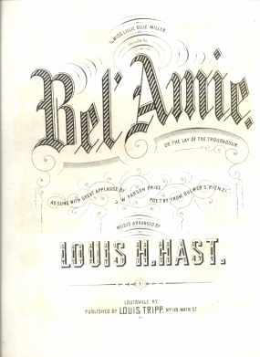Bel Amie Lay of the Troubadour 1870 Kentucky