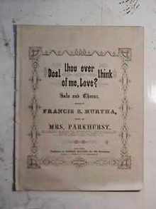 Dost Thou Ever Think of Me, Love 1864