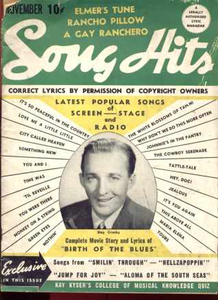 Bing Crosby cover Song Hits Nov 1941