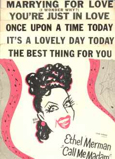 Ethel Merman Call Me Madam 5 song sheets 1950