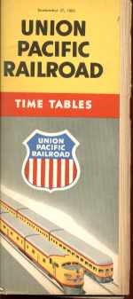 Union Pacific Sept 1953 Timetables great ads